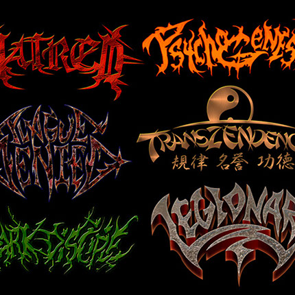 Hatred / Psychogenesis / Plague Denied / Tranzendence / Dark Disciple / Legionary logos by Mike Hrubovcak / Visualdarkness.com